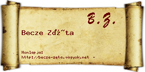 Becze Zéta névjegykártya